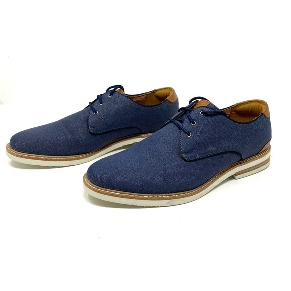 Florsheim Highland Plain Toe Canvas Oxford Navy - Picture 2 of 8